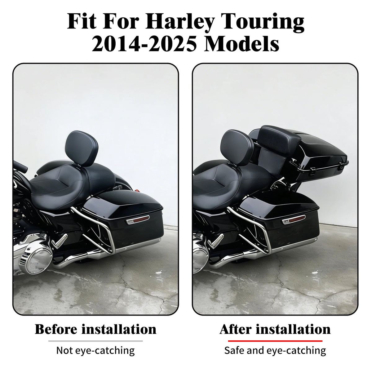Top Case Razor 7,5 pouces avec Dossier - Harley-Davidson Touring FLHTK/FLHR 2014-2025 – photo 2/8