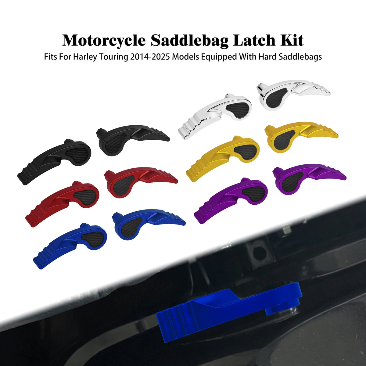 Fermoir de sacoche chromé pour Harley-Davidson Touring - vue 1