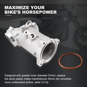 Pipe d'admission 57 mm alu pour Harley M8 - vue 4