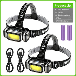 Lampe frontale LED COB 30W rechargeable, détecteur de mouvement, batterie 18650 – photo 9/10