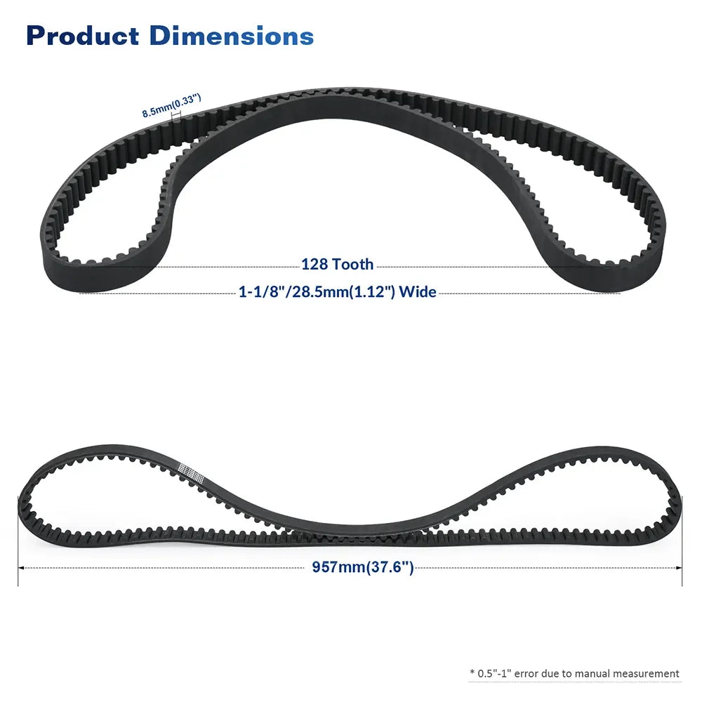 Courroie arrière 128 dents pour Harley Sportster - vue 2
