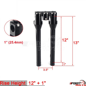 Risers de guidon T-Bar noirs pour moto Harley-Davidson Dyna - vue 19