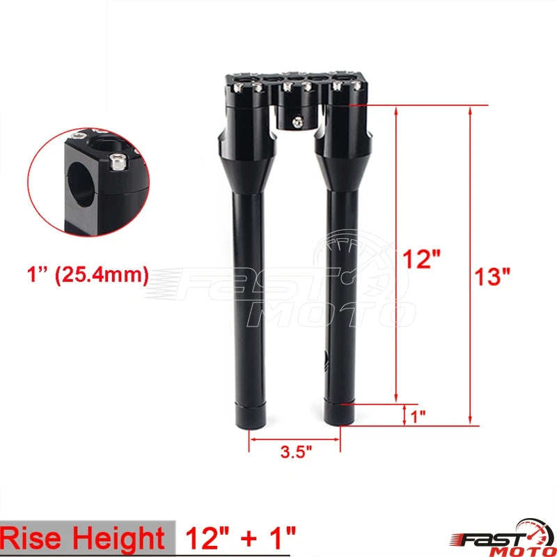 Risers de guidon T-Bar noirs pour moto Harley-Davidson Dyna - vue 19