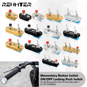 Interrupteur noir pour guidon moto universel - vue 1