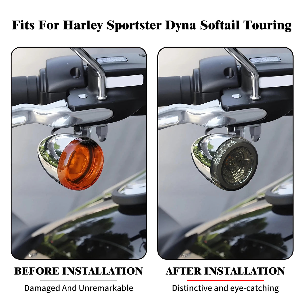 Clignotants arrière LED format bullet 1156 pour Harley-Davidson Touring, Softail, Dyna, Sportster, CVO – photo 2/6
