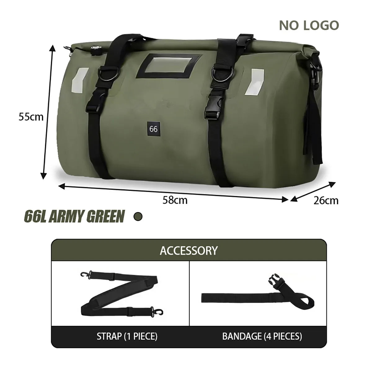 Sac de selle arrière noir étanche pour moto - vue 14