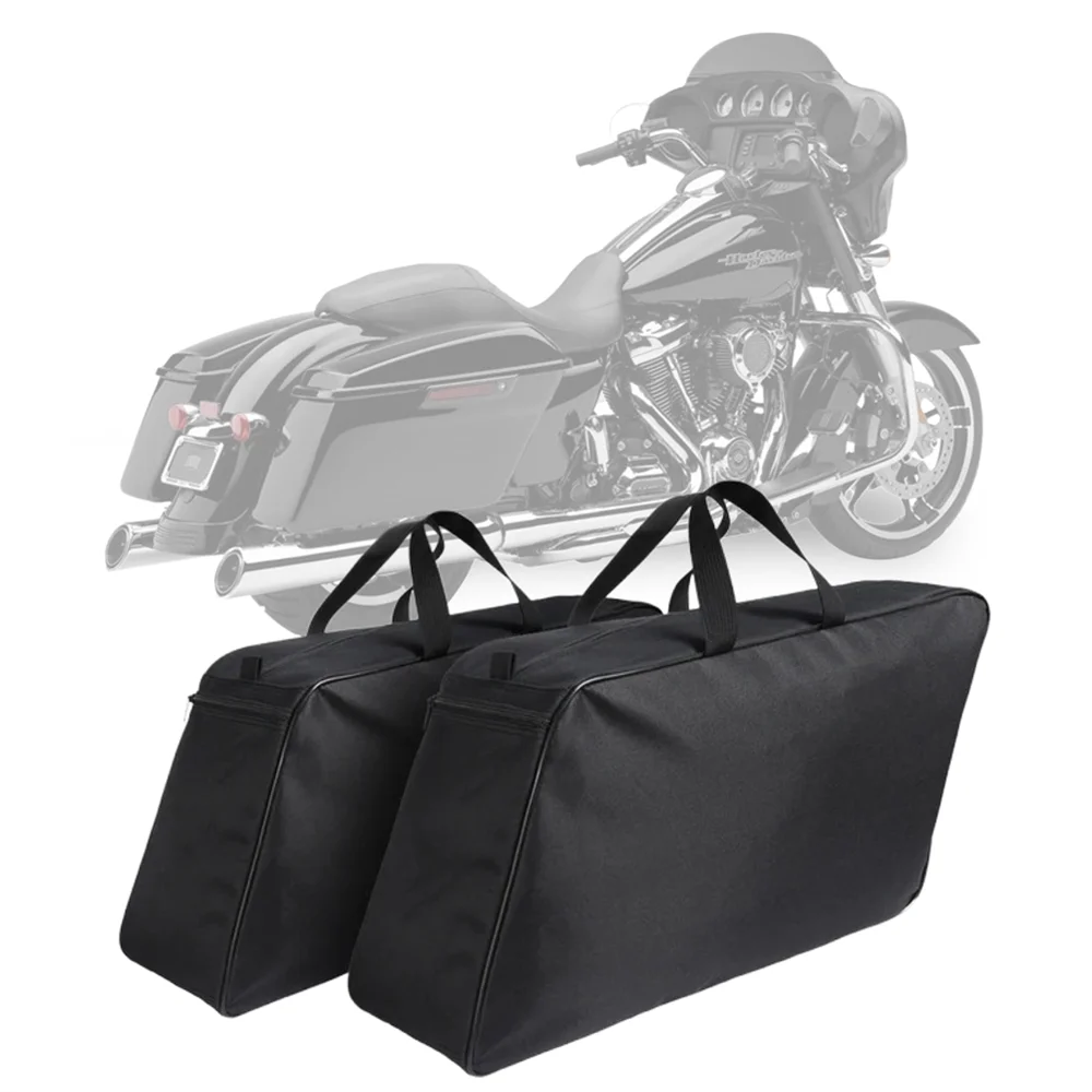 Doublure souple noire insérée dans une sacoche rigide de moto Harley Touring - vue 1