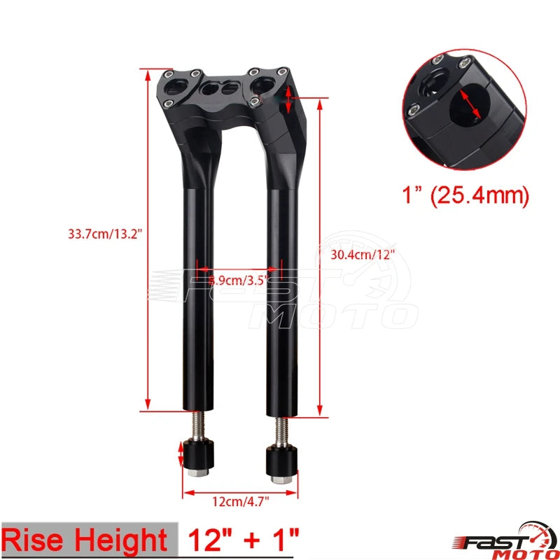 Risers de guidon T-Bar noirs pour moto Harley-Davidson Dyna - vue 23