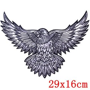 Écusson dorsal brodé biker punk crâne aigle - vue 17