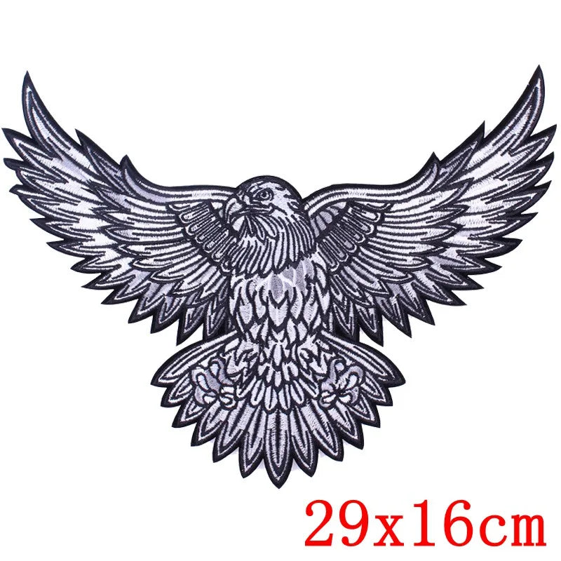 Écusson dorsal brodé biker punk crâne aigle - vue 17