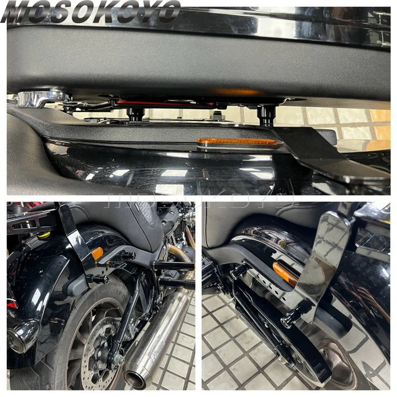 Kit de fixation CNC pour sacoches rigides Harley Softail Low Rider ST / Sport Glide - vue 6