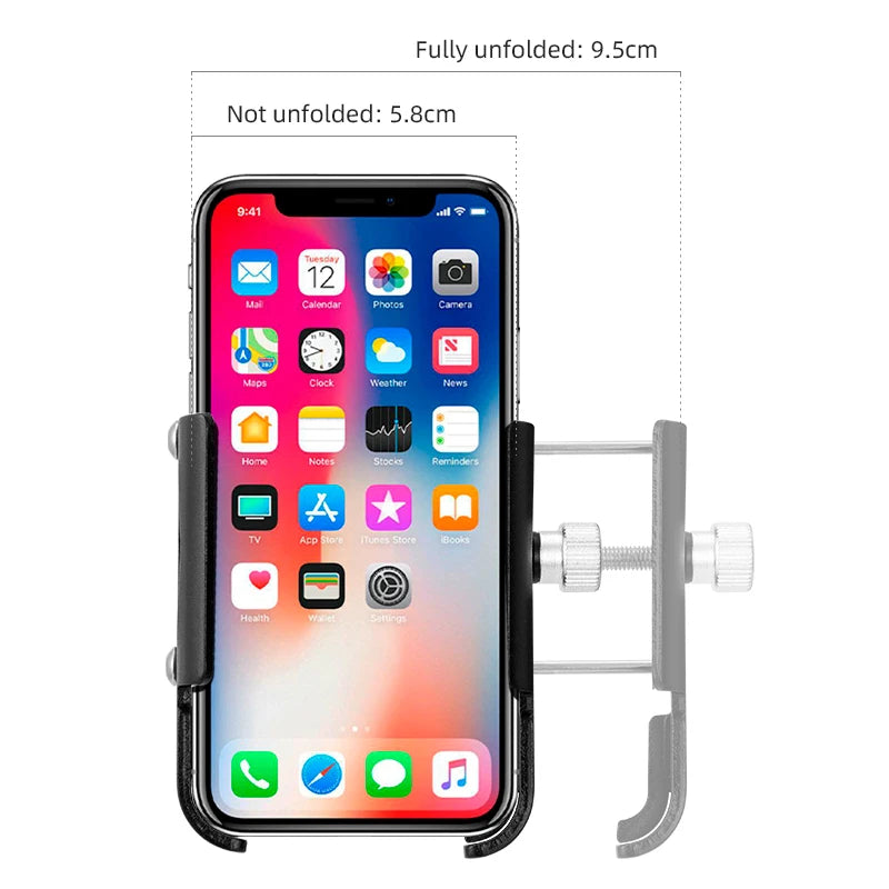 Support téléphone moto/vélo rotatif 360° pour smartphones 4,7 à 7 pouces – fixation guidon aluminium - vue 6