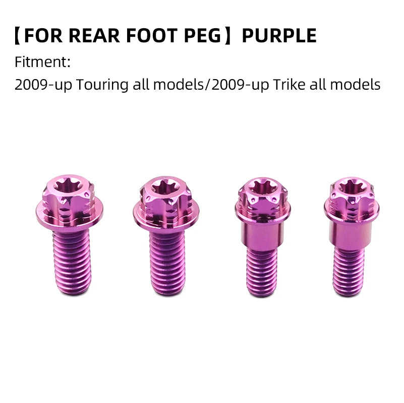 Boulons Titane Bras Oscillant / Repose-pieds Arrière pour Harley Touring et Trike – photo 11/24