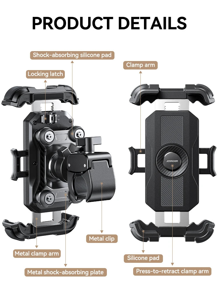 Support téléphone moto anti-vibration Joyroom – fixation guidon sécurisée - vue 5