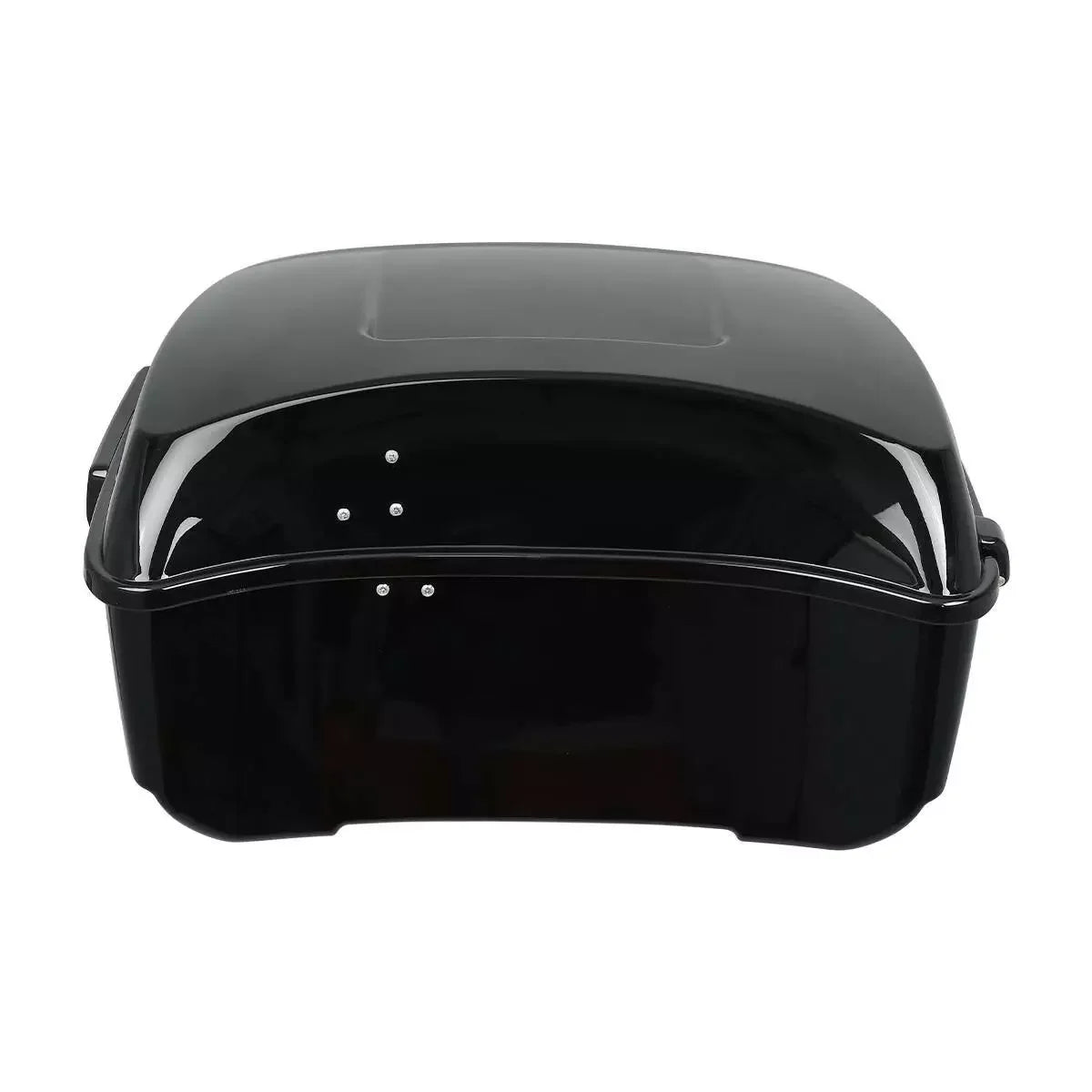 Malle top case noire avec dossier passager enveloppant sur une Harley-Davidson Touring - vue 3