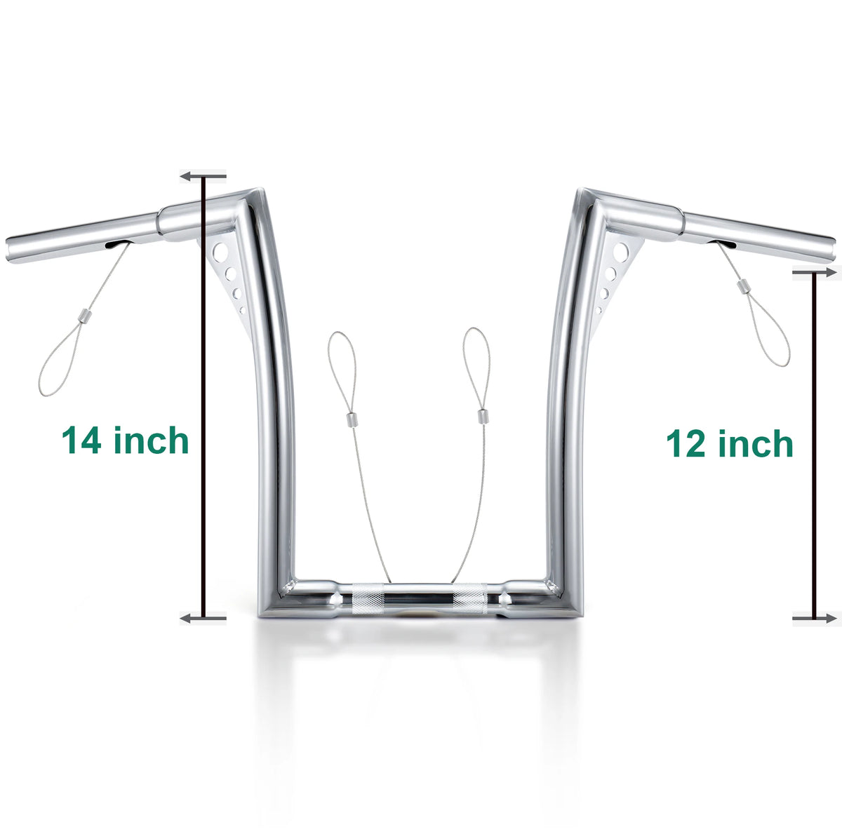 Guidon Ape Hanger 1,25 pouce (10/12/14 pouces de hauteur) - Harley-Davidson Sportster, Softail, Dyna, Road King et Road Glide – photo 9/12