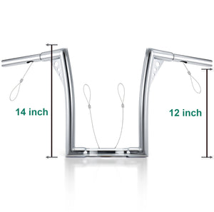 Guidon Ape Hanger 1,25 pouce (10/12/14 pouces de hauteur) - Harley-Davidson Sportster, Softail, Dyna, Road King et Road Glide – photo 9/12