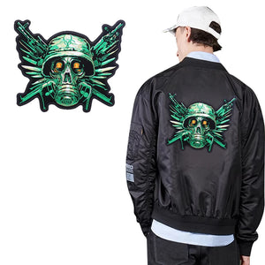 Écusson dorsal brodé biker punk crâne aigle - vue 6