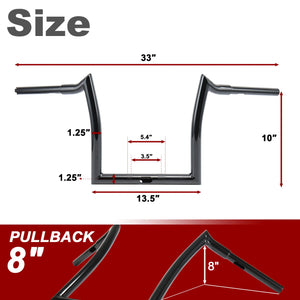 Guidon Ape Hanger Meathook 1,25" pour bagger - Harley-Davidson Road Glide 2015-2023 – photo 6/8