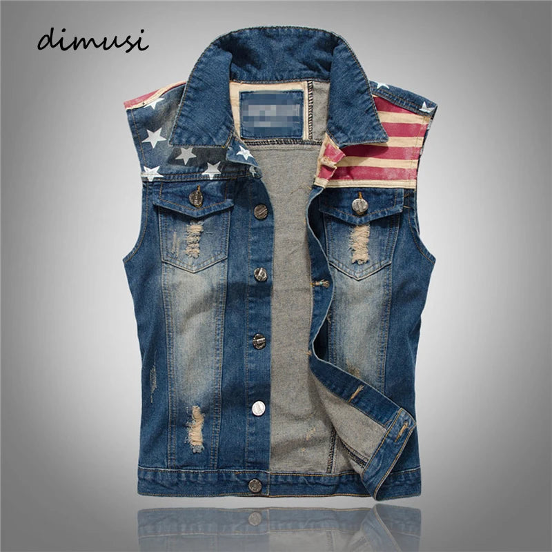 Gilet en jean délavé style cowboy - vue de face - vue 1