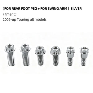 Boulons Titane Bras Oscillant / Repose-pieds Arrière pour Harley Touring et Trike – photo 19/24