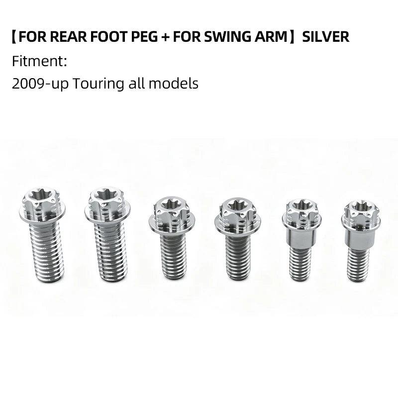 Boulons Titane Bras Oscillant / Repose-pieds Arrière pour Harley Touring et Trike – photo 19/24