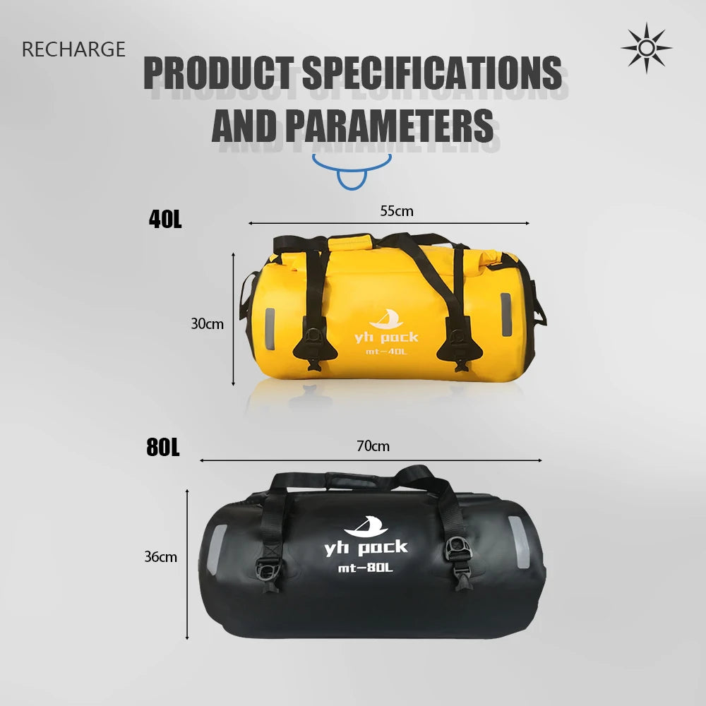Sac de selle arrière noir étanche pour moto - vue 2