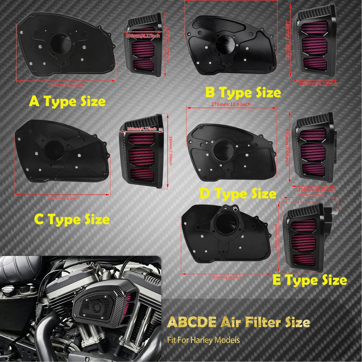 Filtre à air / boîtier de filtre - Harley Softail Low Rider S, Breakout, Touring Ultra Limited, Trike, Street Glide, Sportster XL, Dyna – photo 6/31