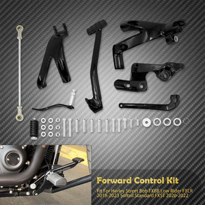 Kit repose-pieds pour commandes avancées en aluminium billette et acier, finition noire pour Harley-Davidson Softail Street Bob, Low Rider FXBB 2018-2025 – photo 7/7