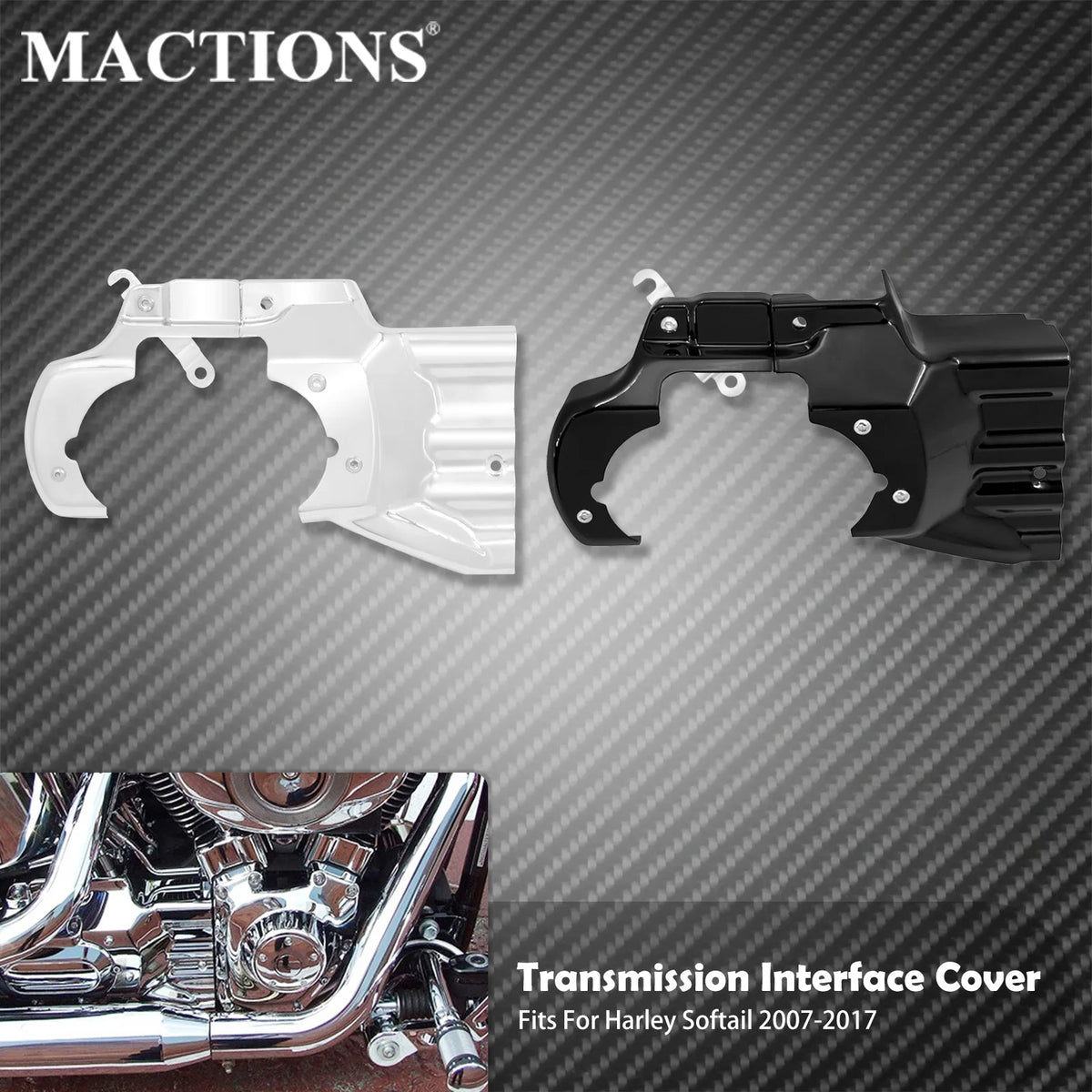 Cache d'interface de transmission moteur - Harley Softail Fat Boy FLSTF, Classic Deluxe 2007-2017, Slim FLS, Standard FXST – photo 1/8