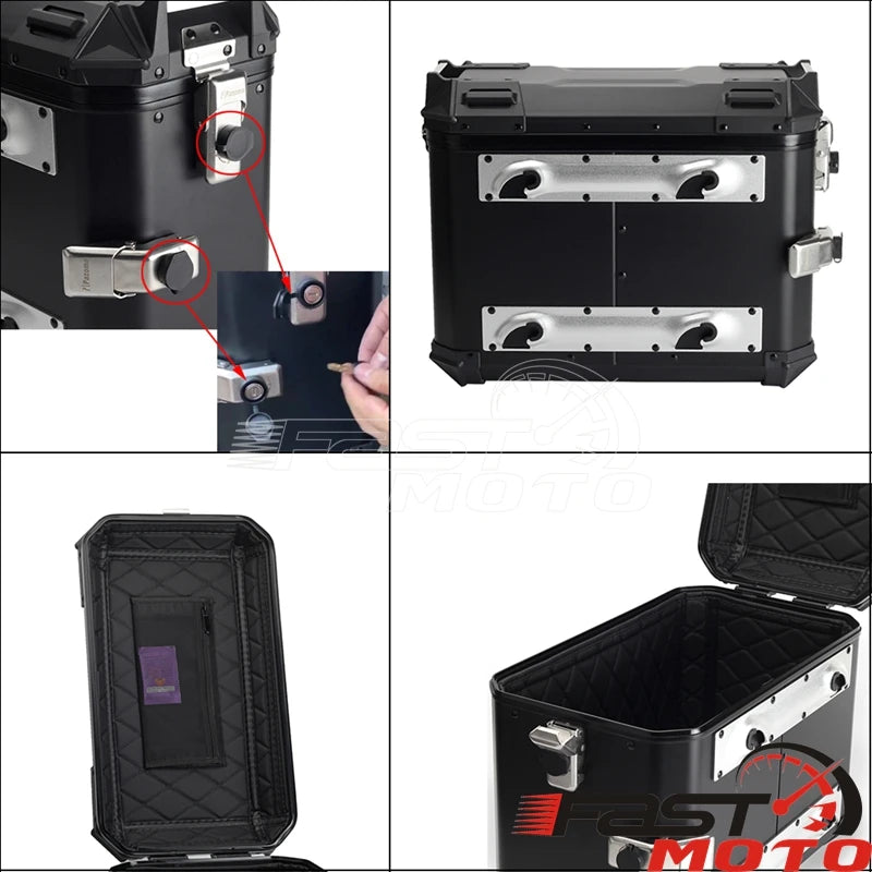 Top case et sacoches latérales en aluminium noir pour Harley Pan America - vue 6