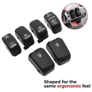 Capuchons de boutons de commodo noirs pour Harley Sportster et Dyna - vue 2