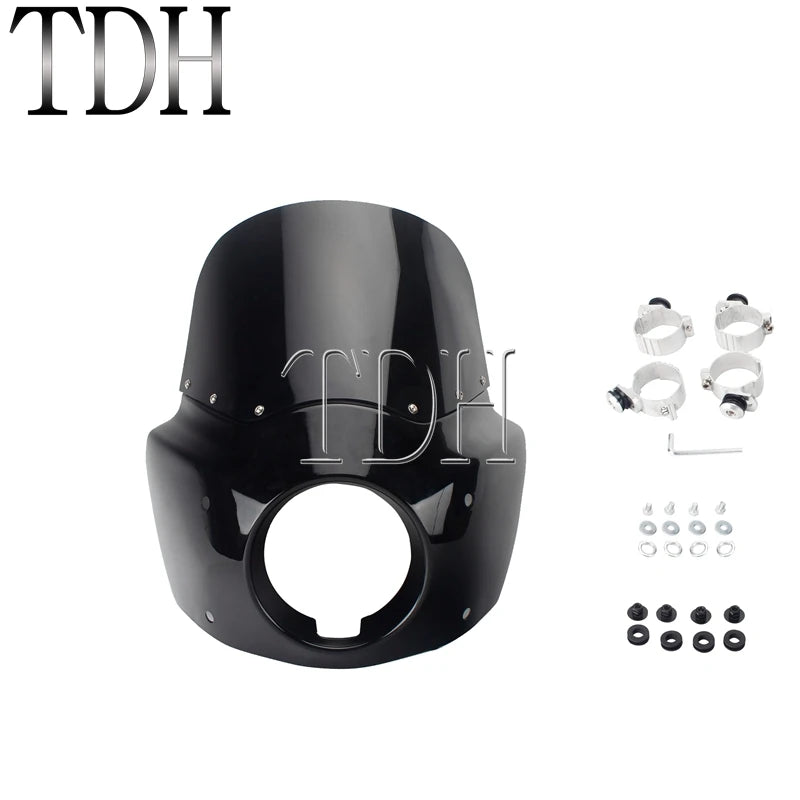 Carénage phare noir avec pare-brise pour Harley-Davidson Dyna Wide Glide - vue 24