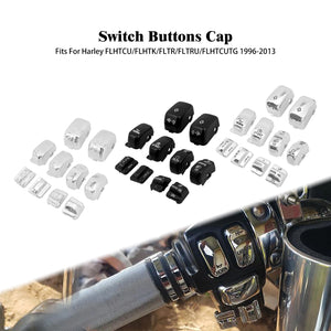 Kit de caches boutons de commodos chromés pour Harley-Davidson Touring - vue 1