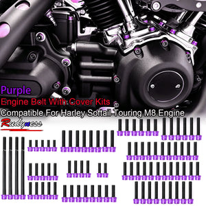 Kit de boulons et caches colorés pour moteur Harley Softail - vue 7