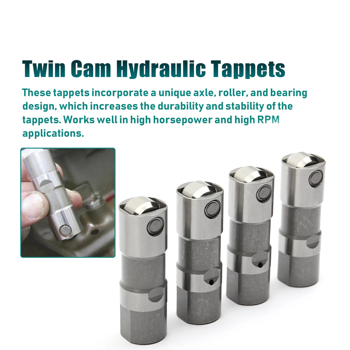 Kit Poussoirs Hydrauliques (Tappets) - Harley-Davidson Twin Cam 1999-2016, Touring, Softail, Dyna, Sportster – photo 4/6