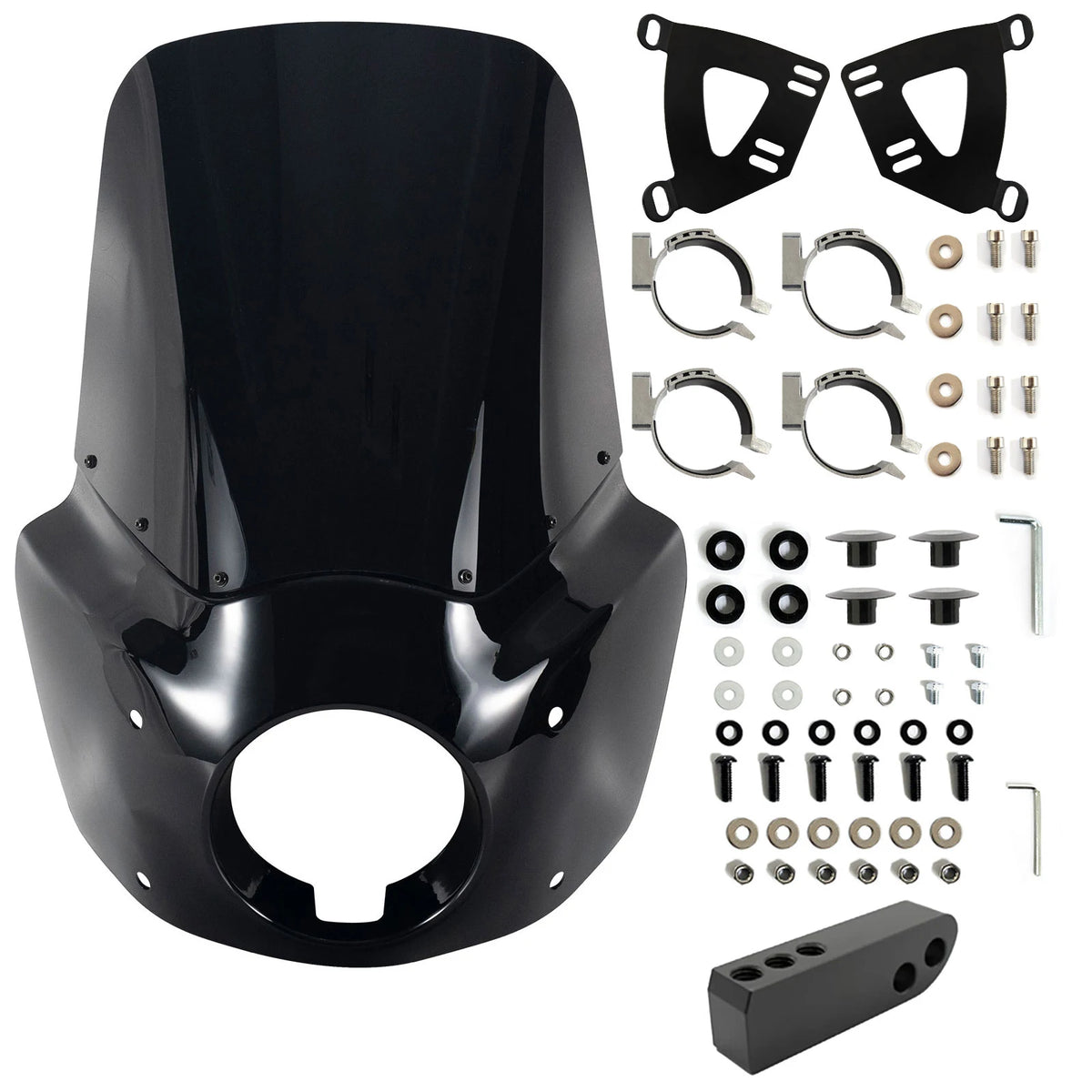 Carénage avant avec pare-brise fumé pour moto Harley Dyna - vue 7
