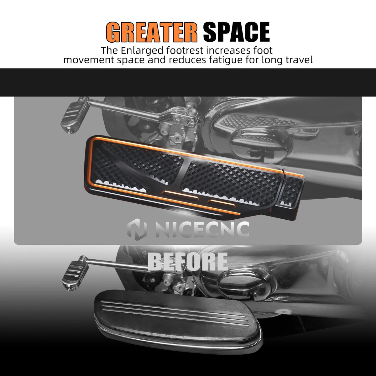 Support de Fixation Moteur Avant Noir - Harley-Davidson Touring, Dyna Super Glide FLT 1980-2008 – photo 3/27