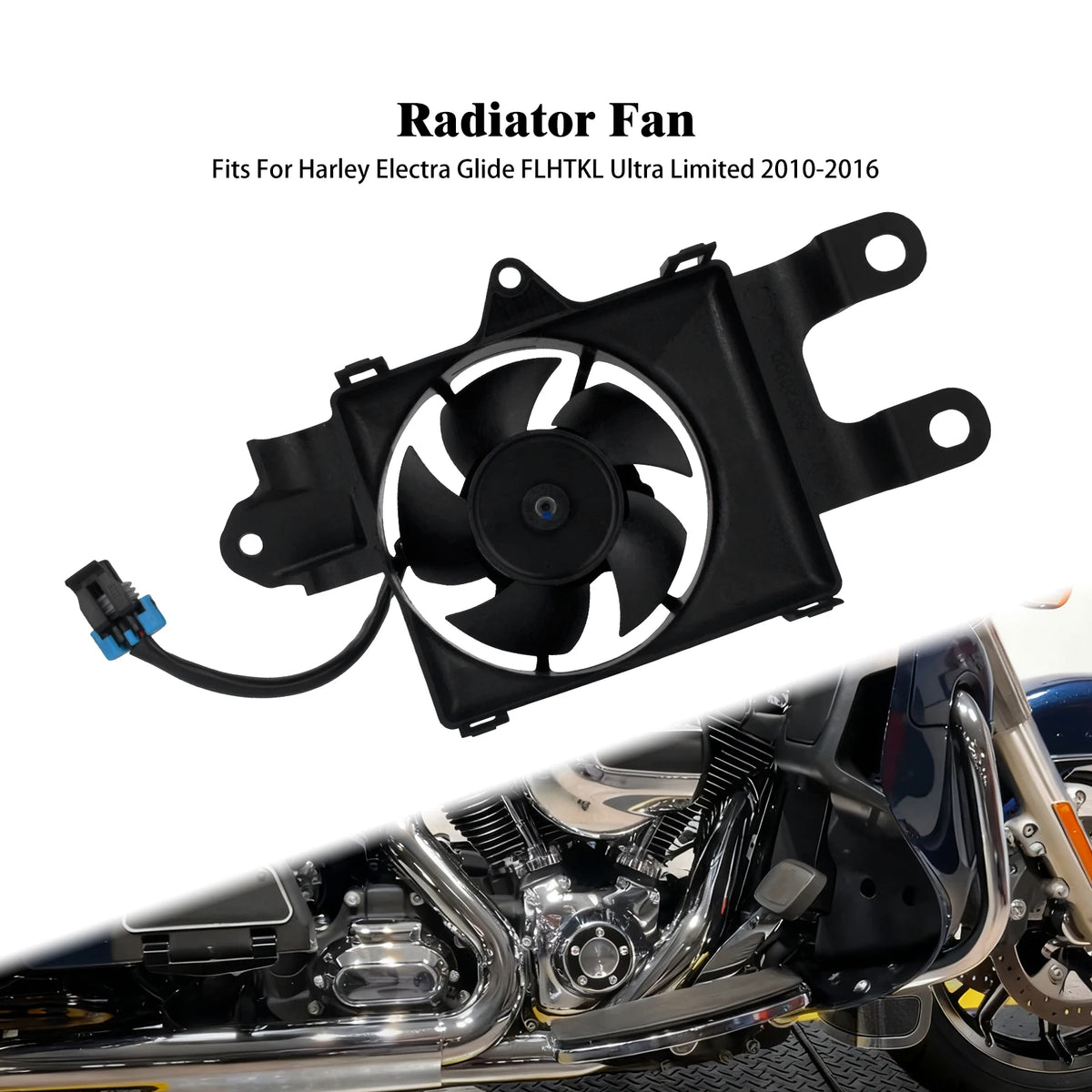 Ventilateur de radiateur noir pour Harley-Davidson Electra Glide - vue 1