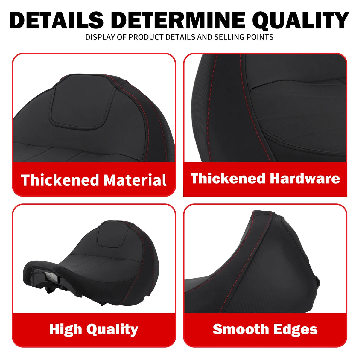 Selle solo conducteur noire pour Harley-Davidson Touring CVO - vue 5