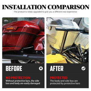 Barres de Protection Arrière pour Sacoches (Guard Rails) Noires - Harley-Davidson Touring Electra Glide, Street Glide, Road Glide, Road King 1996-2008 – photo 4/6