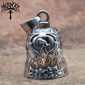 Cloche porte-bonheur dorée avec motif phénix pour motard - vue 5
