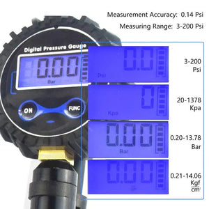Manomètre Numérique de Pression 3-250 PSI avec Raccord Rapide et Écran LCD Rétroéclairé – photo 4/7