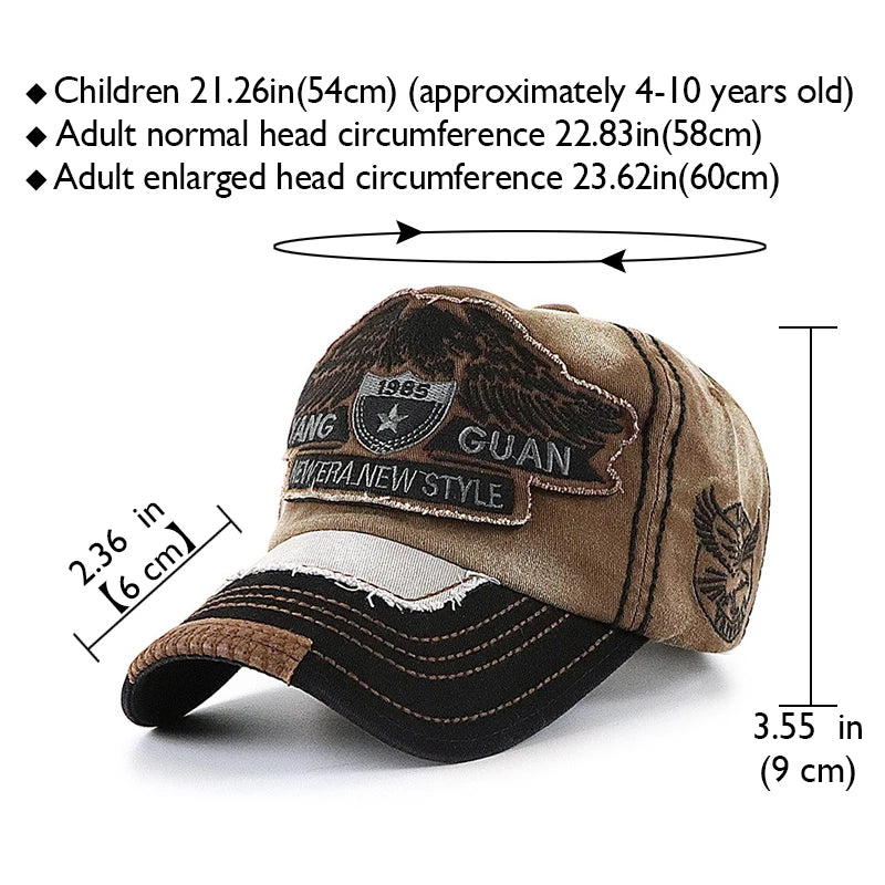 Casquette baseball noire brodée aigle - vue 3
