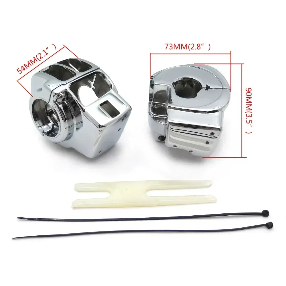 Boîtiers de commodo chromés pour Harley Touring Electra Glide Street Glide - vue 1