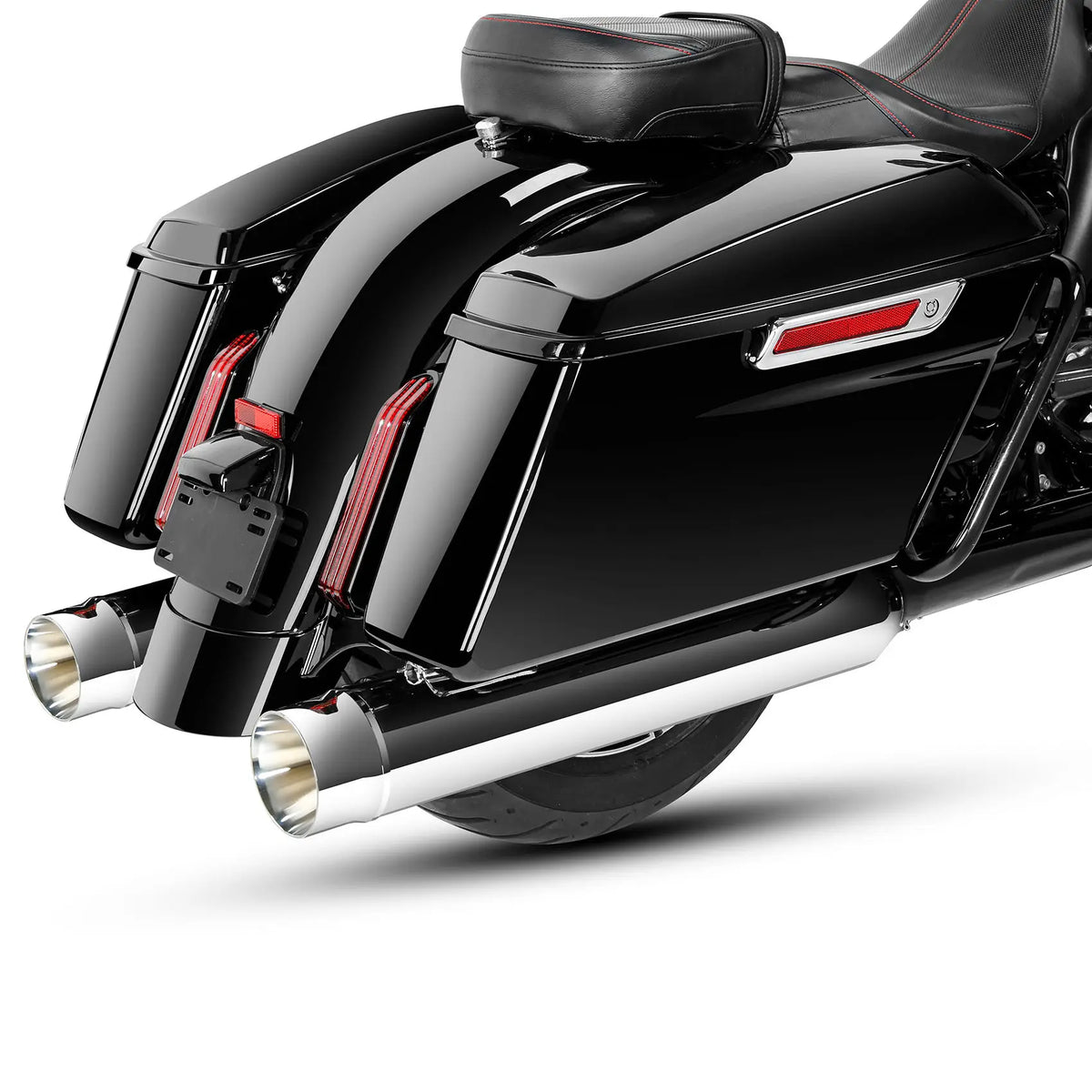 Silencieux slip-on mégaphone chromés pour Harley Touring 2017-2024 - vue 1