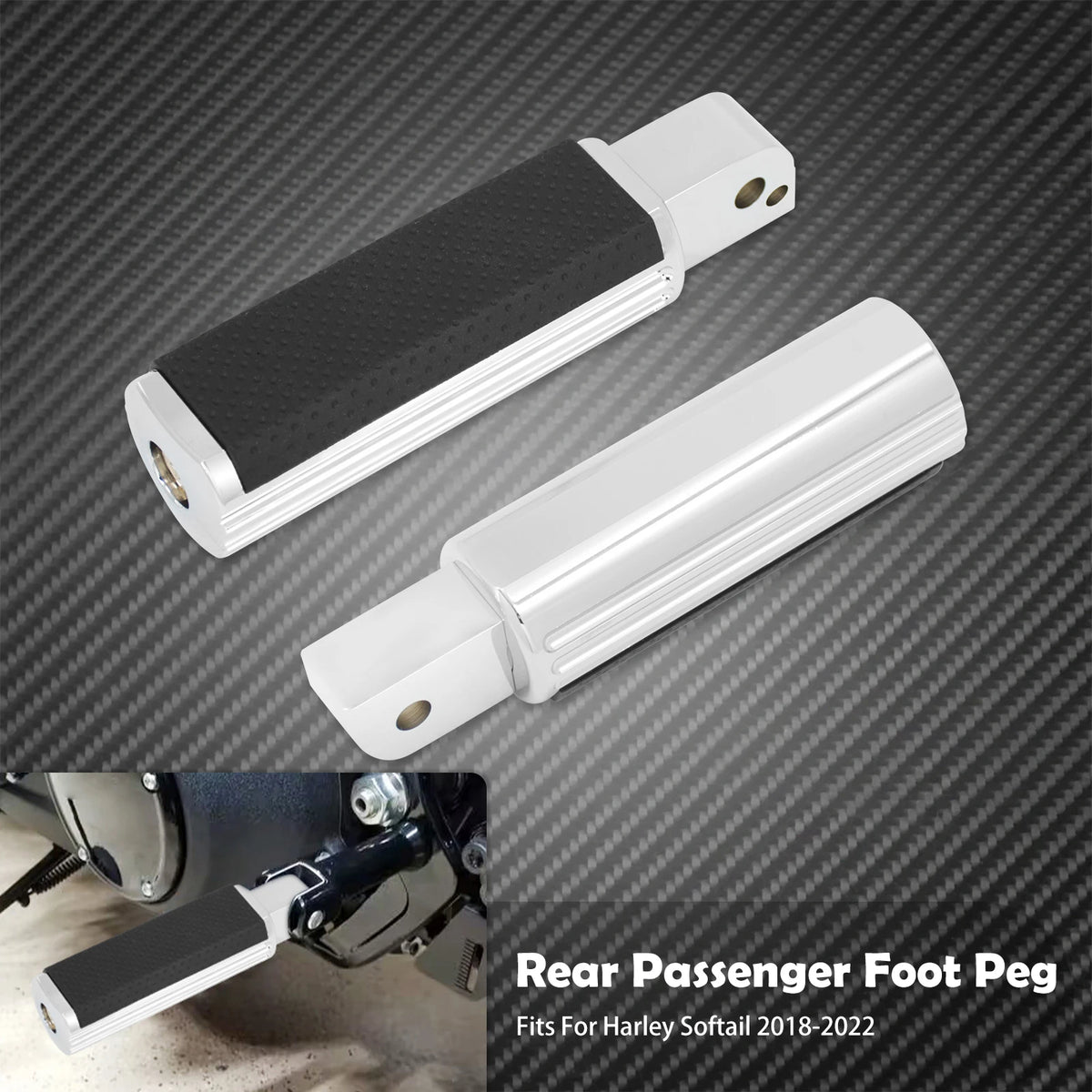 Repose-pieds passager antidérapants (floorboard) - Harley Softail Fat Boy Slim, Deluxe 2018-2025 – photo 7/9