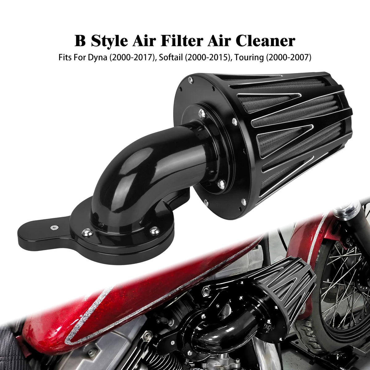 Filtre à air CNC gris et rouge pour moteur Harley-Davidson - vue 12