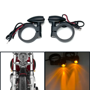 Clignotants LED bullet fourche 41 mm pour Harley Touring - vue 1