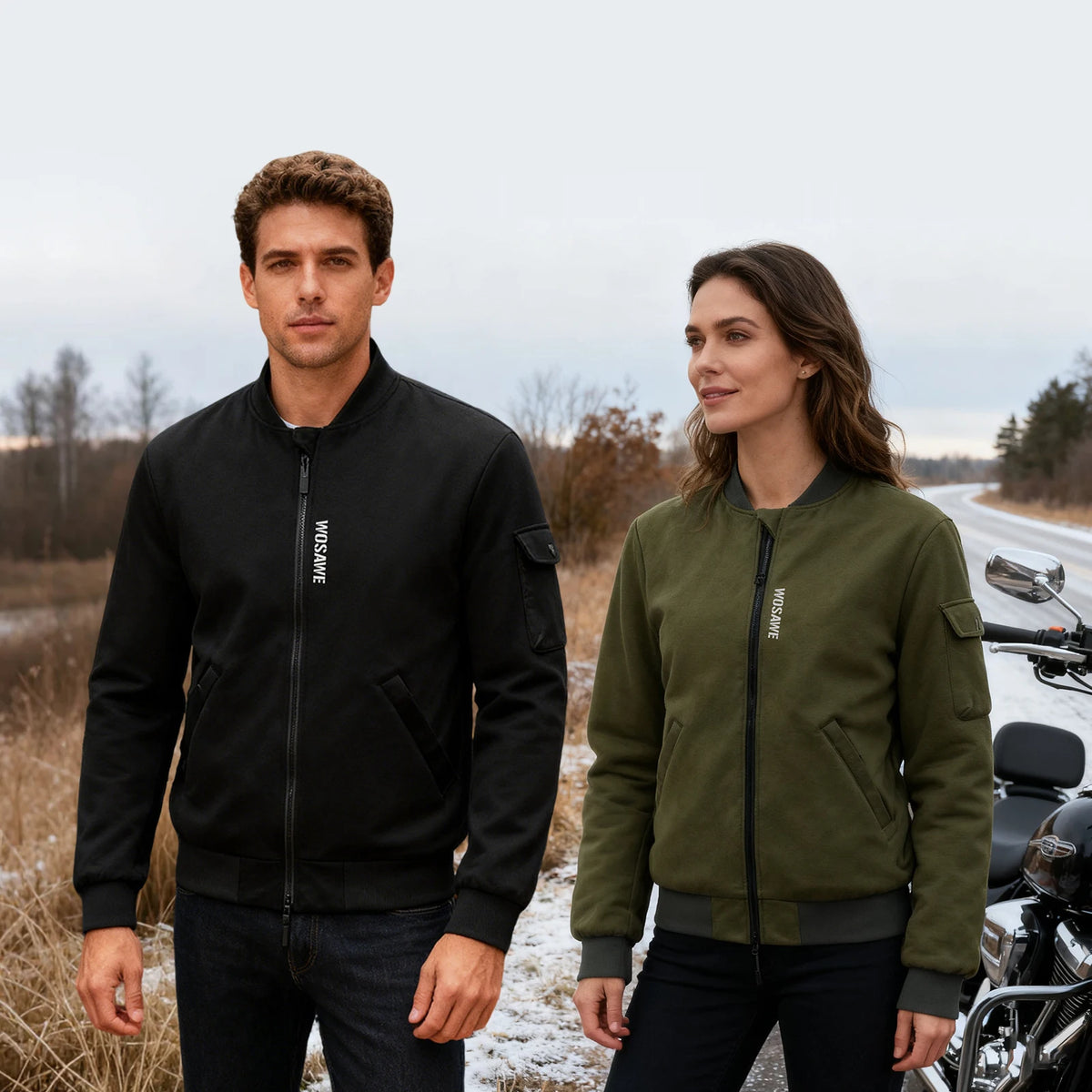 Blouson bomber moto homme WOSAWE noir hiver - vue 3